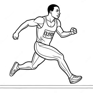 Athletic Olympic Sprinter Coloring Page 10997-8945