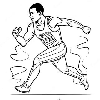 Athletic Olympic Sprinter Coloring Page 10997-8946