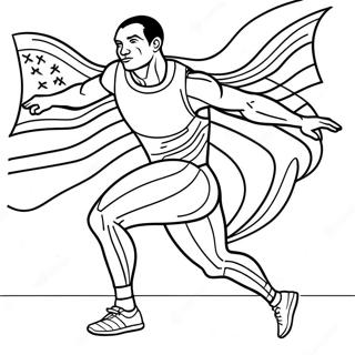 Athletic Olympic Sprinter Coloring Page 10997-8947