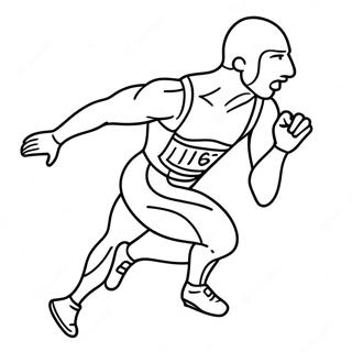 Athletic Olympic Sprinter Coloring Page 10997-8948