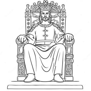 Majestic King Sitting On Throne Coloring Page 11017-8965