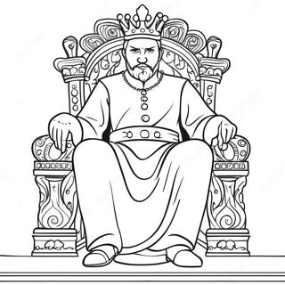 Majestic King Sitting On Throne Coloring Page 11017-8967