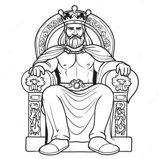 Majestic King Sitting On Throne Coloring Page 11017-8968