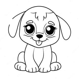 Cute Puppy Dog With Big Eyes Coloring Page 11027-8969