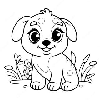 Cute Puppy Dog With Big Eyes Coloring Page 11027-8971