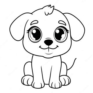 Cute Puppy Dog With Big Eyes Coloring Page 11027-8972