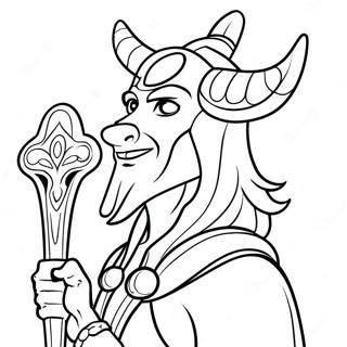 Mischievous Loki With Scepter Coloring Page 11037-8977