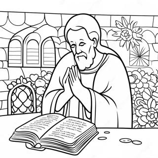 Beautiful Illustrated Lord S Prayer Coloring Page 11047-8985