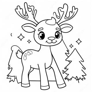 Christmas Reindeer Coloring Page 11066-8999