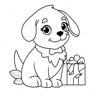 Cute Christmas Puppy Coloring Page 11067-9001