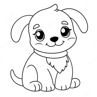 Cute Christmas Puppy Coloring Page 11067-9002