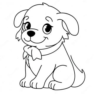 Cute Christmas Puppy Coloring Page 11067-9003