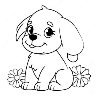 Cute Christmas Puppy Coloring Page 11067-9004