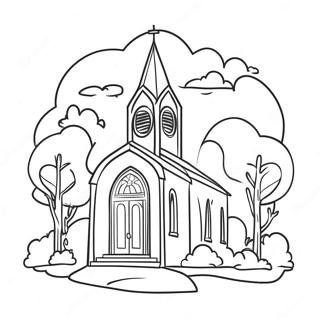 Church Coloring Page 11076-9006