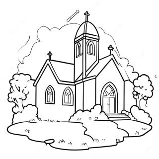 Church Coloring Page 11076-9007