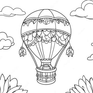 Hot Air Balloon Adventure Coloring Page 11086-9014