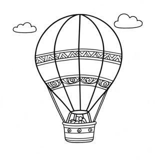 Colorful Hot Air Balloon In The Sky Coloring Page 11087-9018