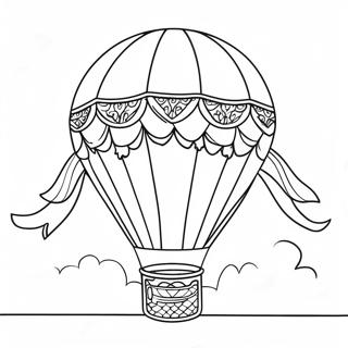 Colorful Hot Air Balloon In The Sky Coloring Page 11087-9019