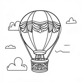 Colorful Hot Air Balloon In The Sky Coloring Page 11087-9020