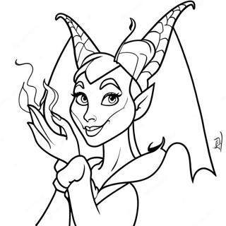 Maleficent With Fire Breathing Dragon Coloring Page 11097-9025