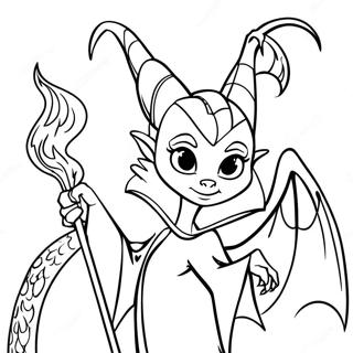 Maleficent With Fire Breathing Dragon Coloring Page 11097-9026