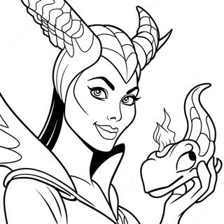 Maleficent With Fire Breathing Dragon Coloring Page 11097-9027