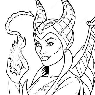 Maleficent With Fire Breathing Dragon Coloring Page 11097-9028