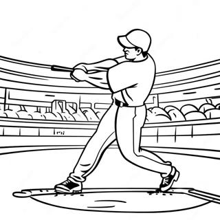 Yankees Player Hitting A Home Run Coloring Page 11107-9033