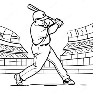 Yankees Player Hitting A Home Run Coloring Page 11107-9034