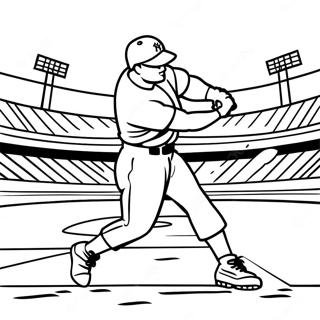 Yankees Player Hitting A Home Run Coloring Page 11107-9036