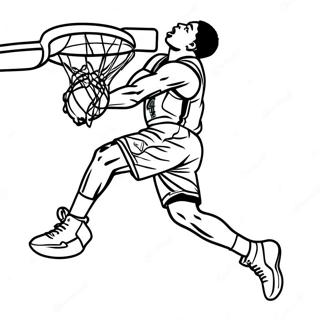 Giannis Antetokounmpo Dunking Coloring Page 11187-9098