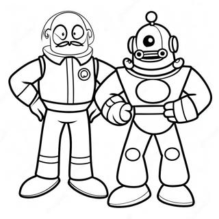 Dr Eggman With Evil Robot Coloring Page 11197-9105