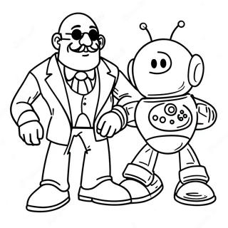 Dr Eggman With Evil Robot Coloring Page 11197-9106