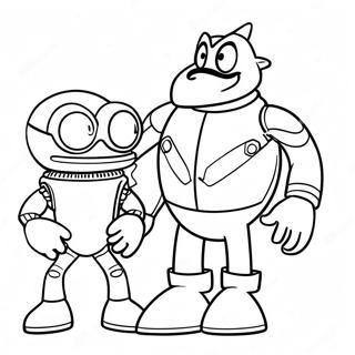 Dr Eggman With Evil Robot Coloring Page 11197-9108