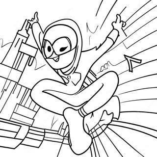 Spider Girl Action Pose Coloring Page 11216-9122