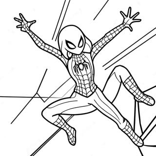 Spider Girl Action Pose Coloring Page 11216-9124