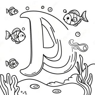 Underwater Scene With Letter U Coloring Page 11227-9129