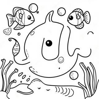 Underwater Scene With Letter U Coloring Page 11227-9131