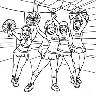 Lsu Cheerleaders In Action Coloring Page 11257-9153