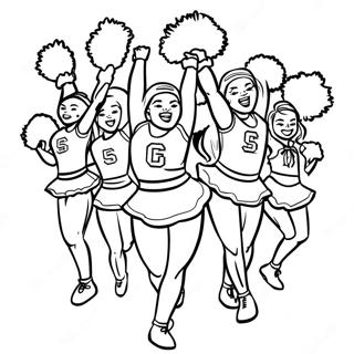 Lsu Cheerleaders In Action Coloring Page 11257-9154