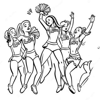 Lsu Cheerleaders In Action Coloring Page 11257-9155