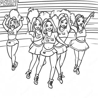 Lsu Cheerleaders In Action Coloring Page 11257-9156