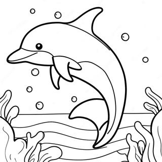 Realistic Dolphin Swimming In The Ocean Coloring Page 11266-9158