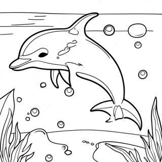 Realistic Dolphin Swimming In The Ocean Coloring Page 11266-9159