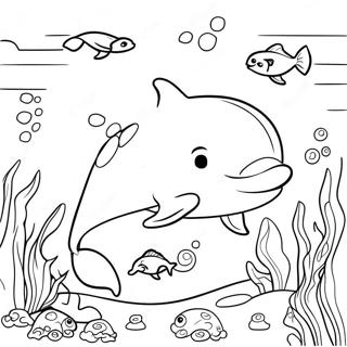 Realistic Dolphin Swimming In The Ocean Coloring Page 11266-9160