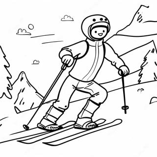 Skiing Coloring Pages