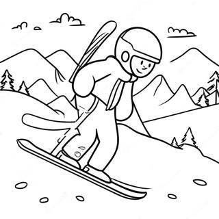 Skiing Adventure Coloring Page 11306-9196