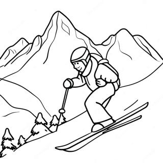 Skiing Coloring Pages