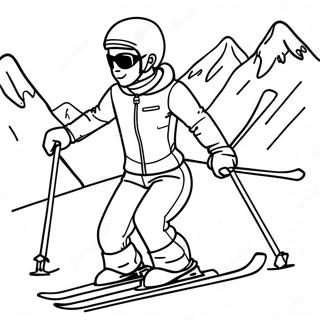 Snowy Mountain Skiing Coloring Page 11307-9192