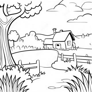 Colorful Country Landscapes Coloring Page 11317-9198